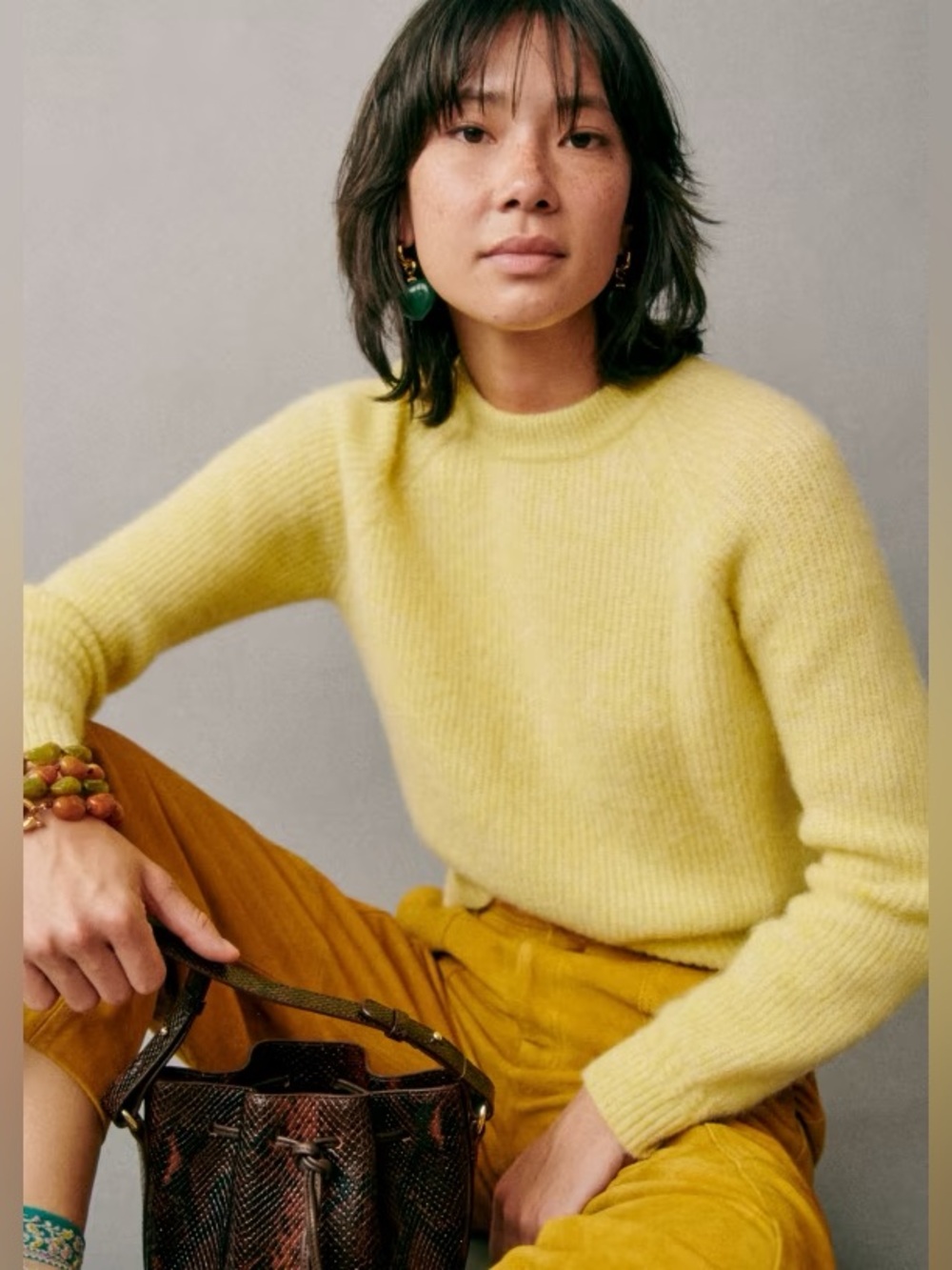 Sezane Otto Jumper in Yellow